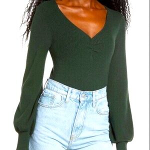 ☀️SOLD☀️ Nordstrom - V-Neck Green Sweater